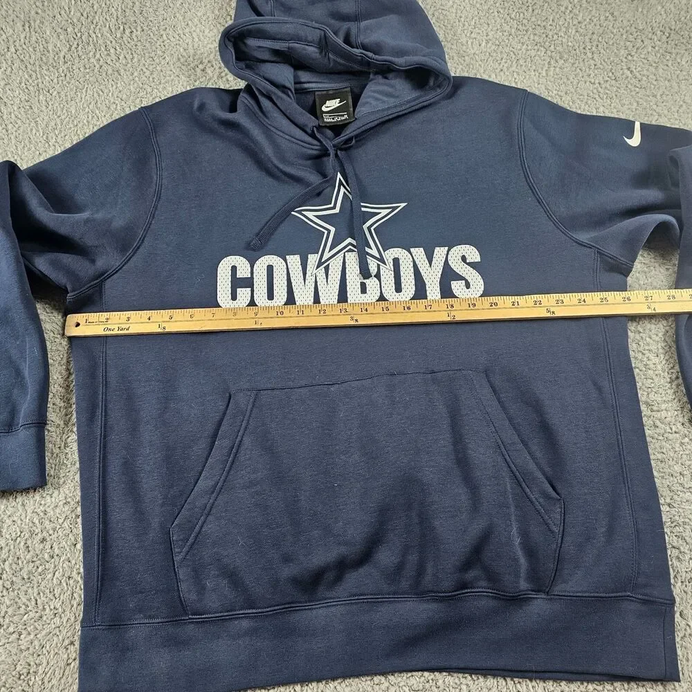 Nike Dallas Cowboys Hoodie Mens XL Blue Pullover Sweatshirt Swoosh Spellout